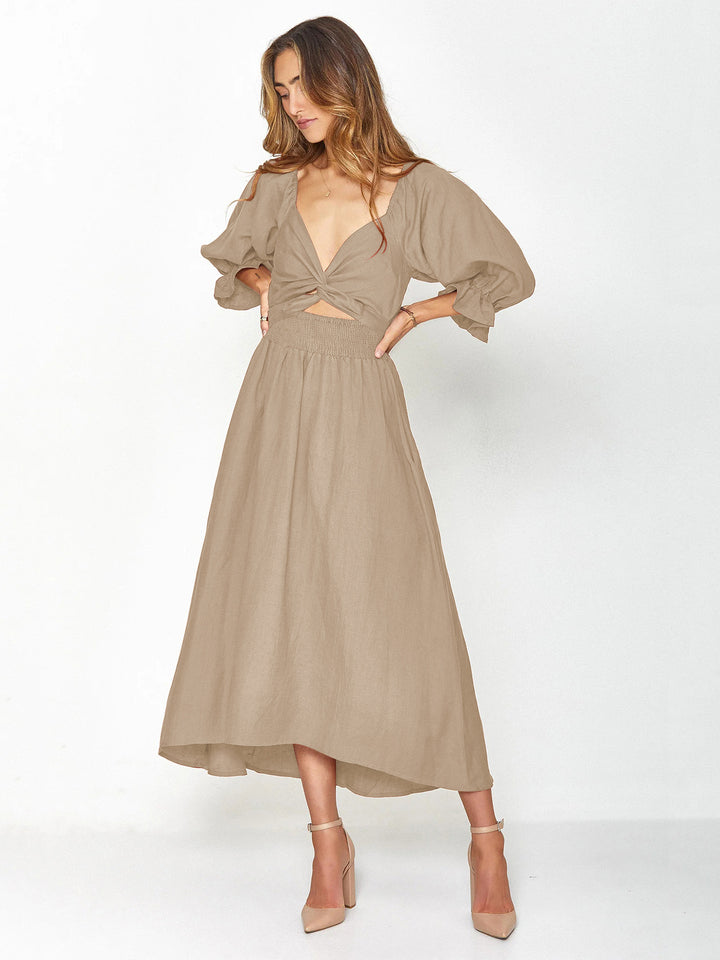 LEONA™ | Dress with French Ruffled Sleeves