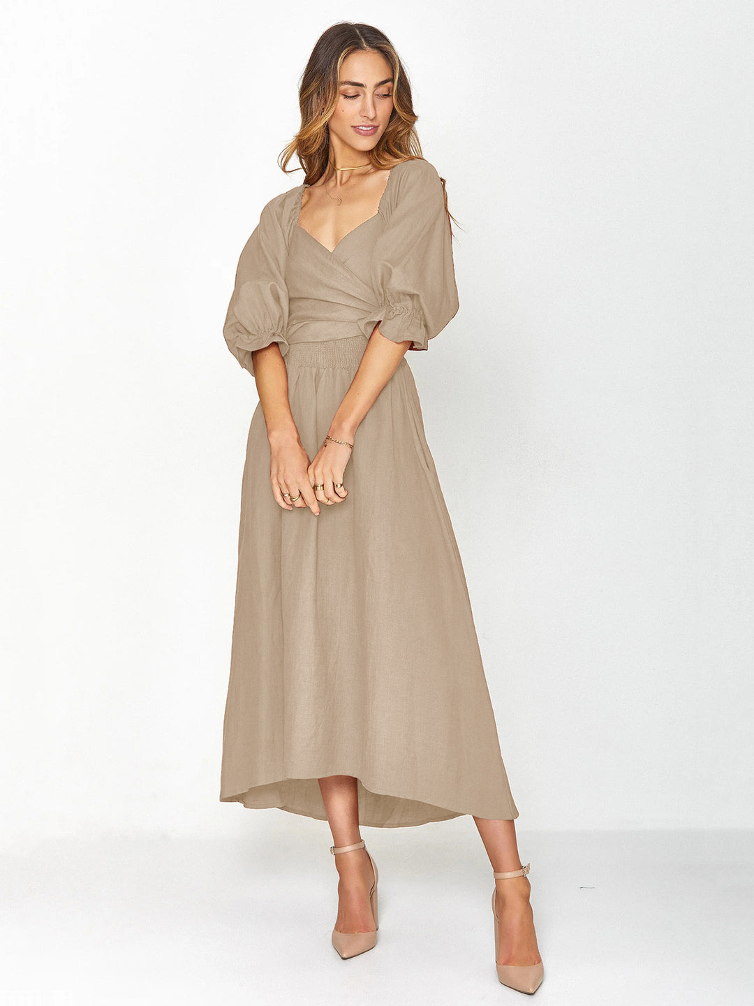 LEONA™ | Dress with French Ruffled Sleeves