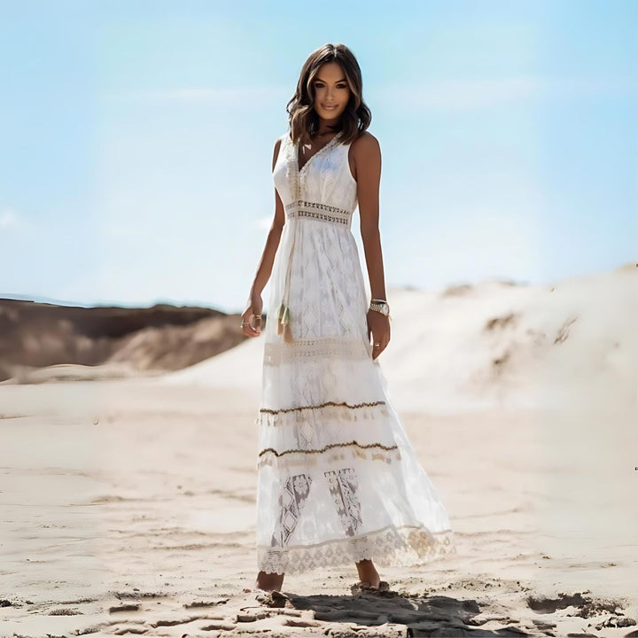 SELENA™ | Boho Maxi Dress with Lace