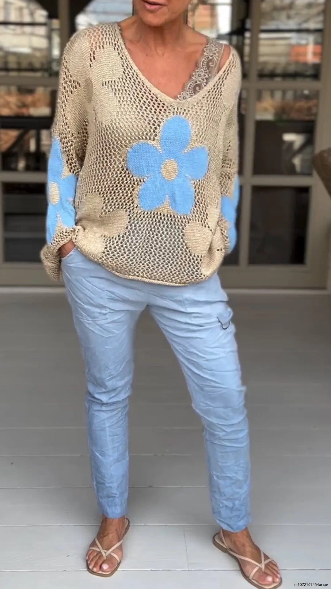 IRMA™ | Women's Floral Knitted Hollow Sweater