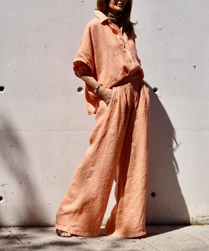 ROSE™ | Orange Linen Two-Piece Suit