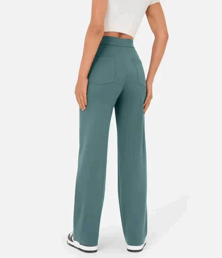 STEPHEY™ | Elasticated high-waisted trousers