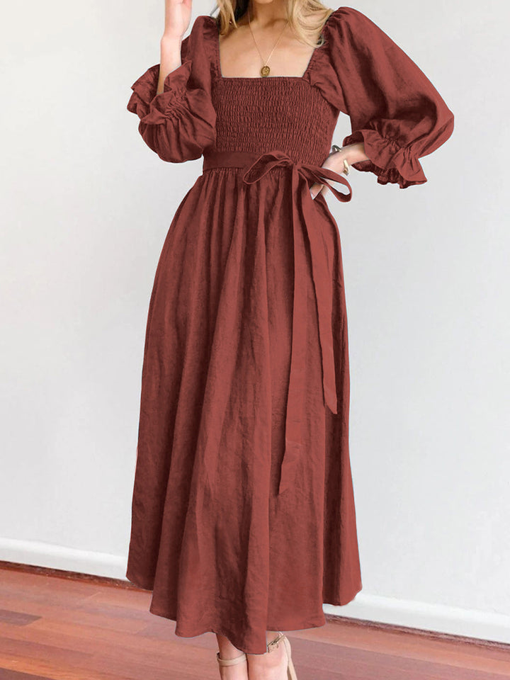 LEONA™ | Dress with French Ruffled Sleeves